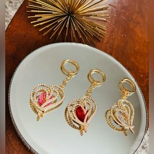 New sparkly heart bag charms